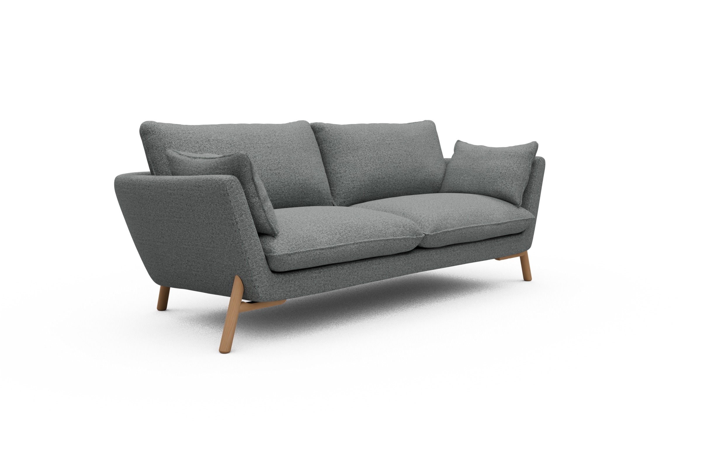 Sofa Emil 3-Sitzer Beinfarbe Eiche Natur Aivi-Gravet-Grey