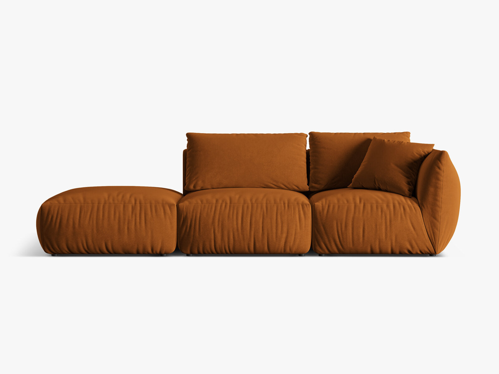 Micadoni Modulares Sofa Chris 3-Sitzer Links Samt Terrakotta