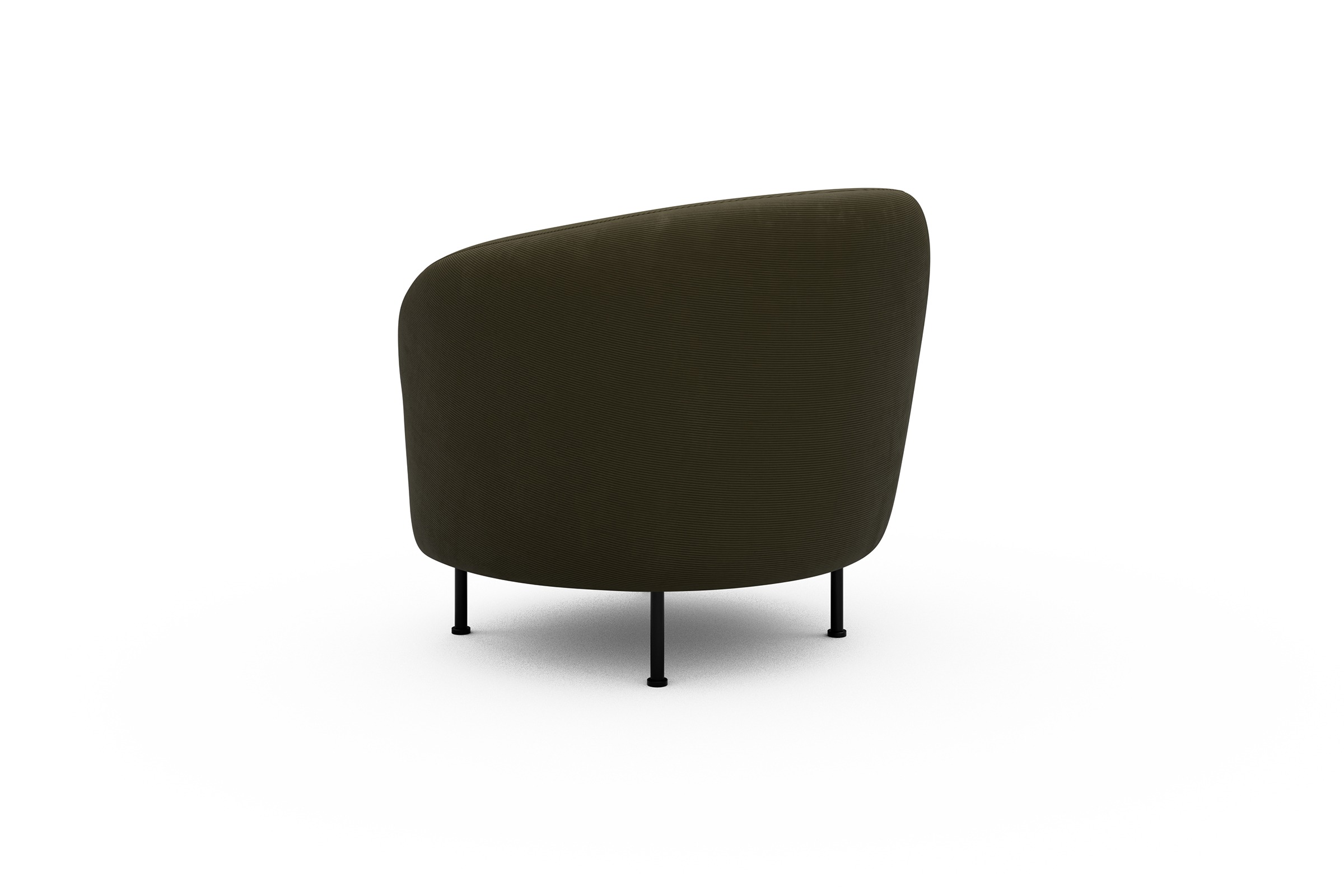 Sessel Ronda Metallbeine Schwarz Cordufine-Pine-Green