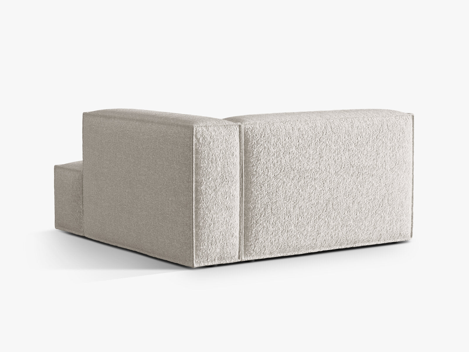 Micadoni Recamiere Nuria Groß 1-Sitzer Rechts Boucle Grau Beige Melange