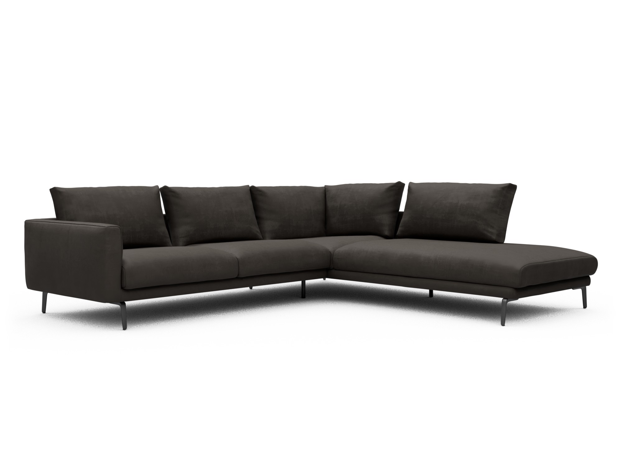 Skandi Home Ecksofa Karl Relax-Ecke rechts mit 2,5-Sitzer Cordufine-Taupe moebelfaktor