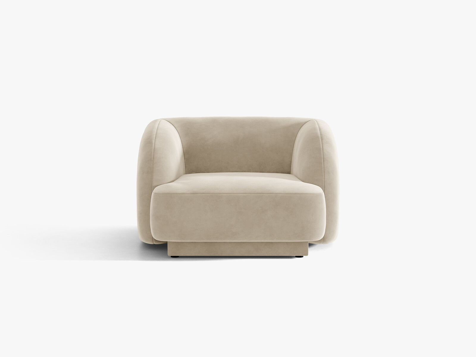Micadoni Sessel Miley 1-Sitzer Samt Bluvel Dunkelbeige