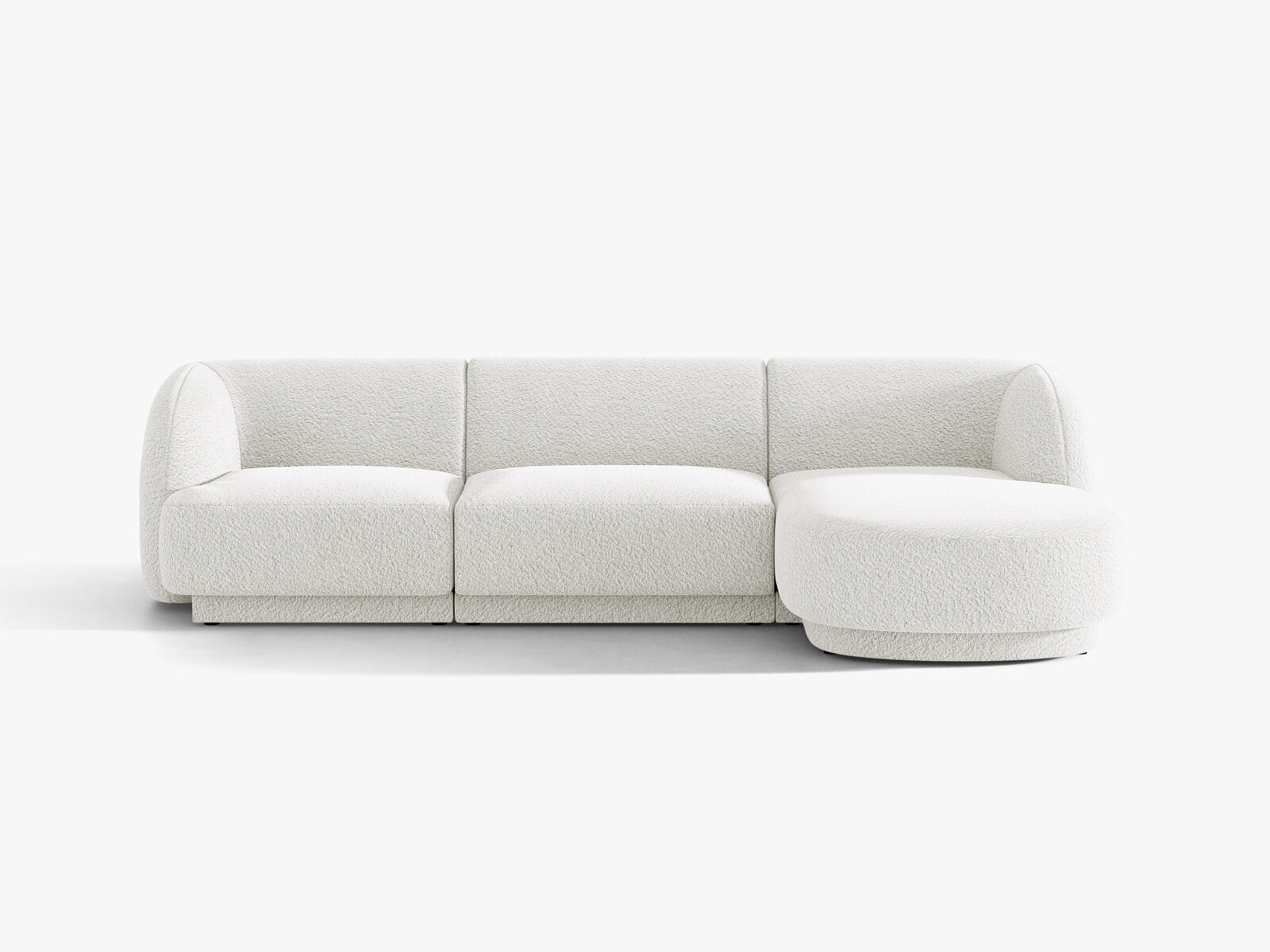 Micadoni Ecksofa Miley 4-Sitzer Rechts Boucle Baloo Weiß