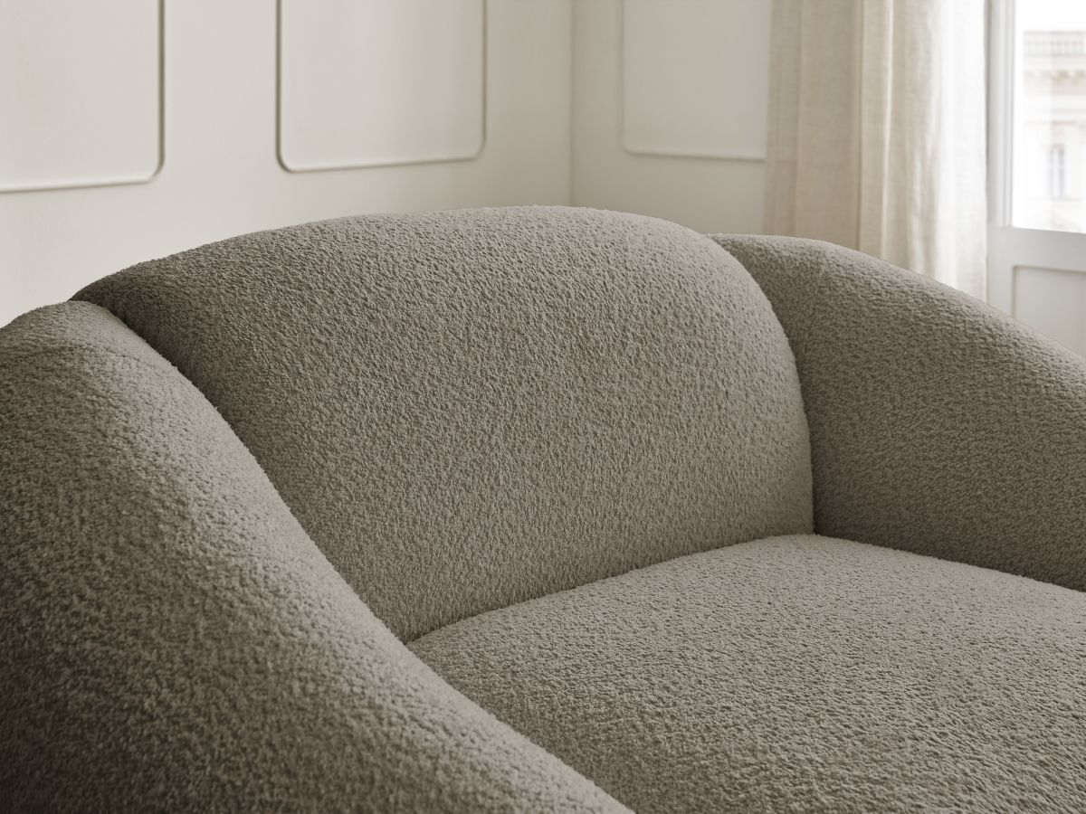 Bobochic Tina Sessel Bouclé-Stoff Taupe