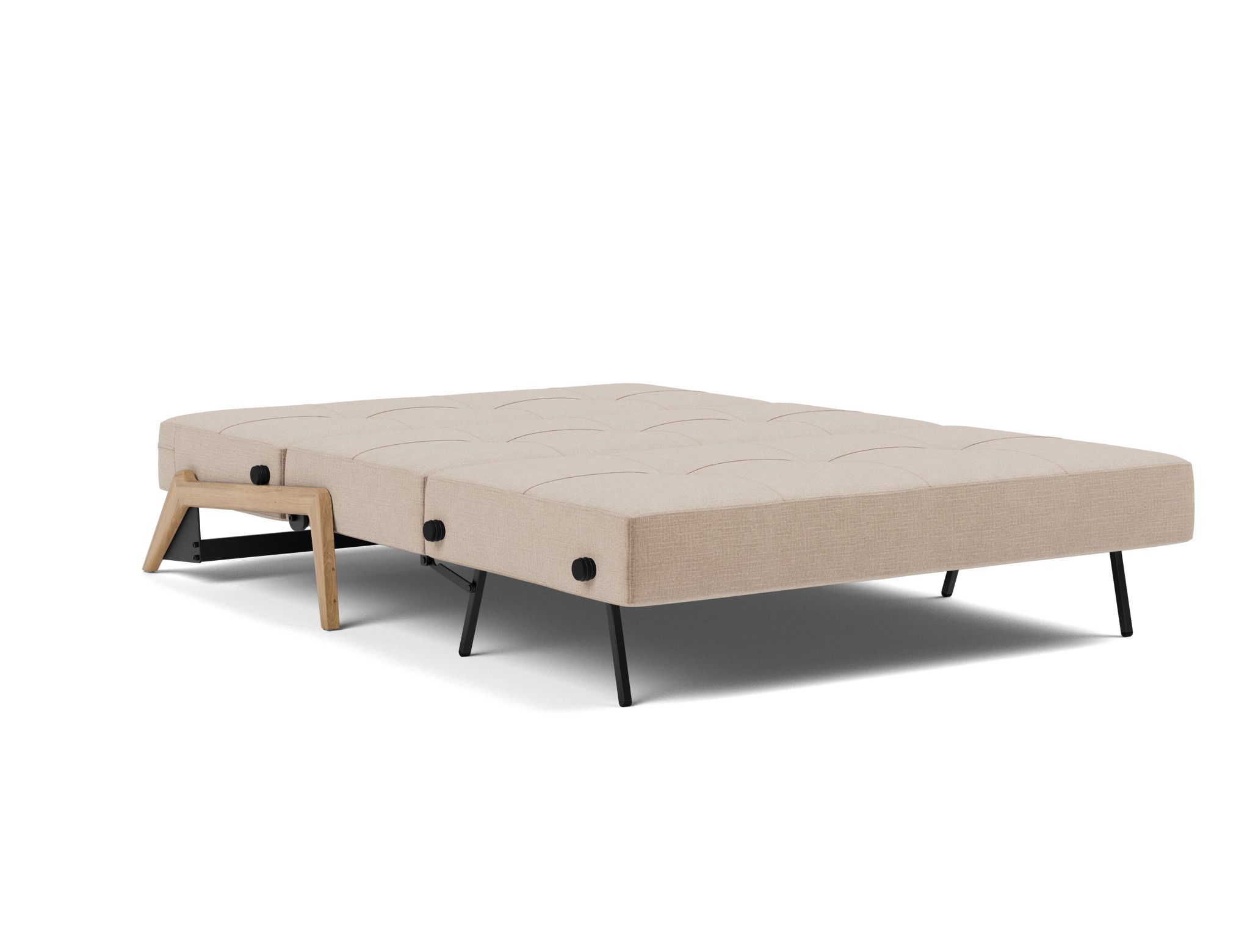 Schlafsofa Cubed 140 Chenille Esina 417-Mocha Beine Eiche