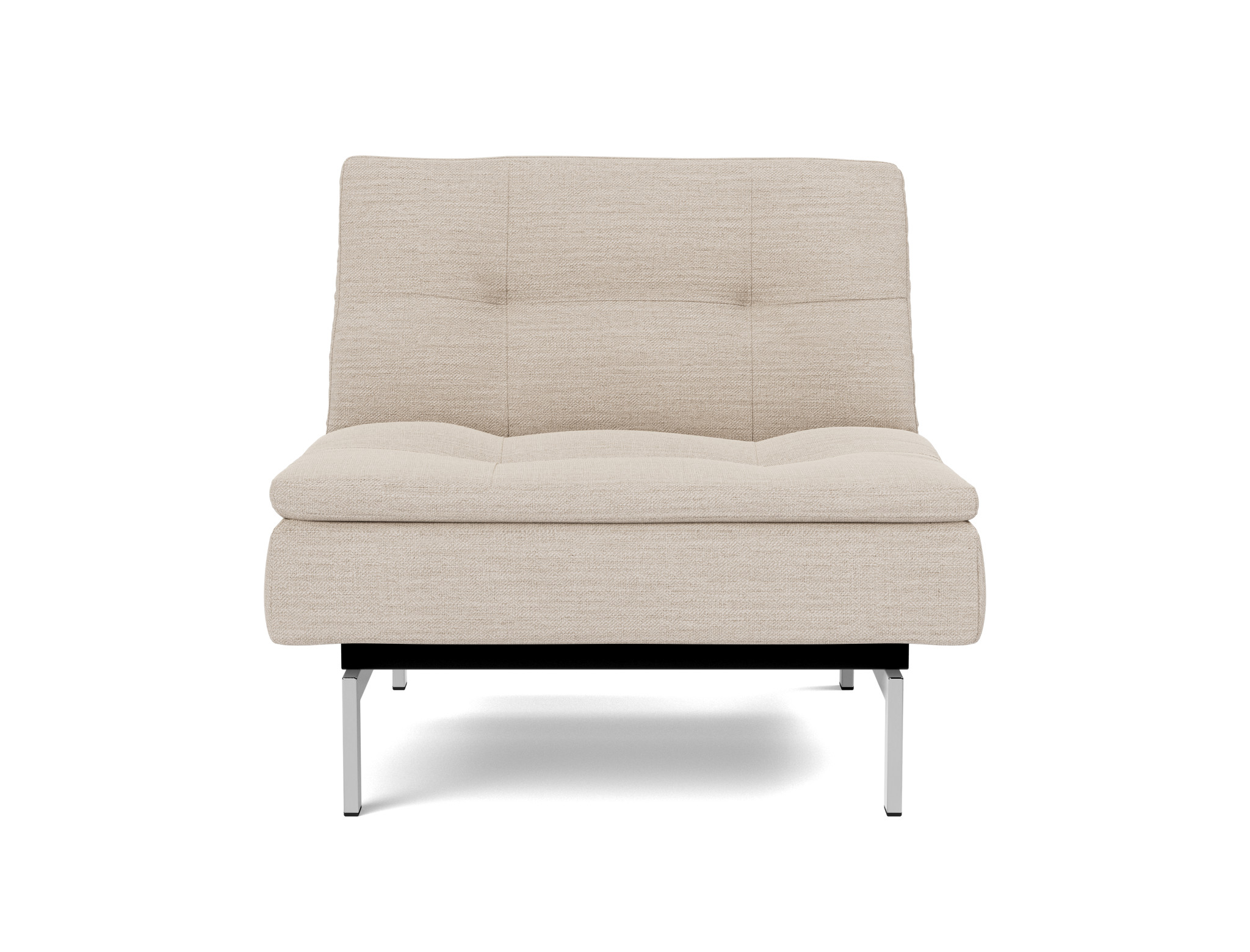 Sessel Dublexo Webstoff Blida 612-Sand-Grey Beine Chrom