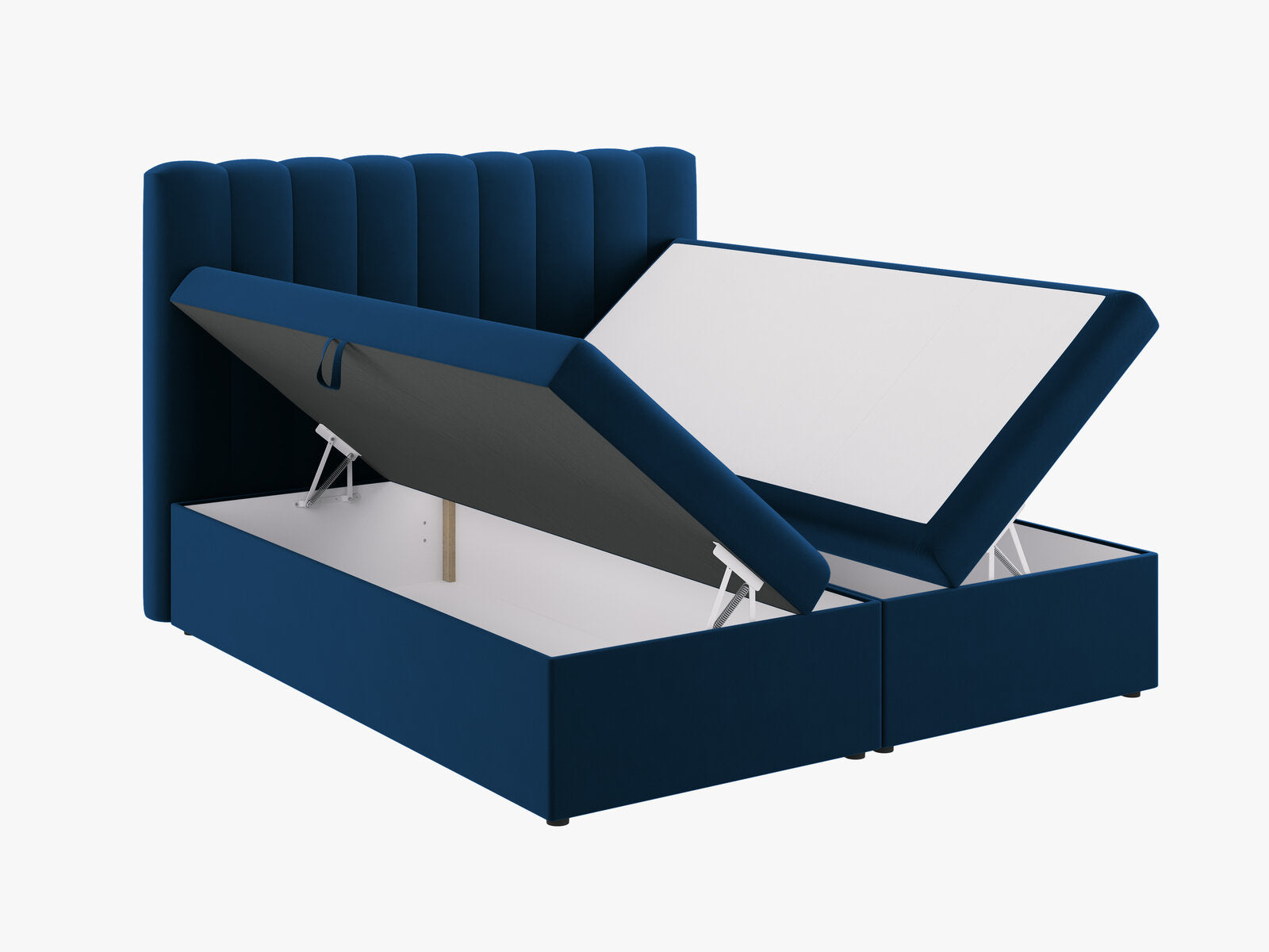 Micadoni Boxspringbett Kelp Samt Königsblau 180x200