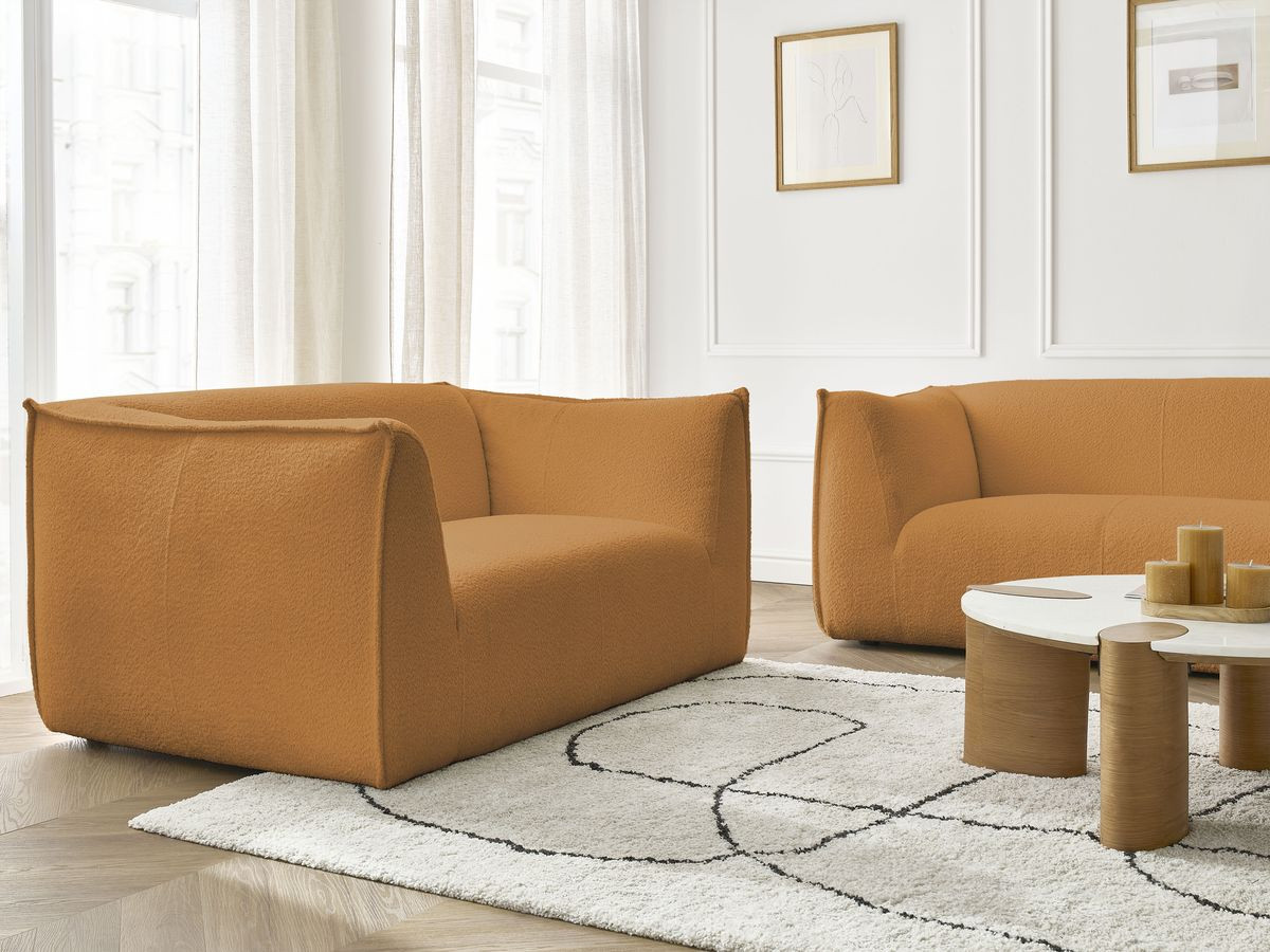 Bobochic Giorgia Sofa 5-Sitzer 412 × 100 cm Bouclé-Stoff Gelb