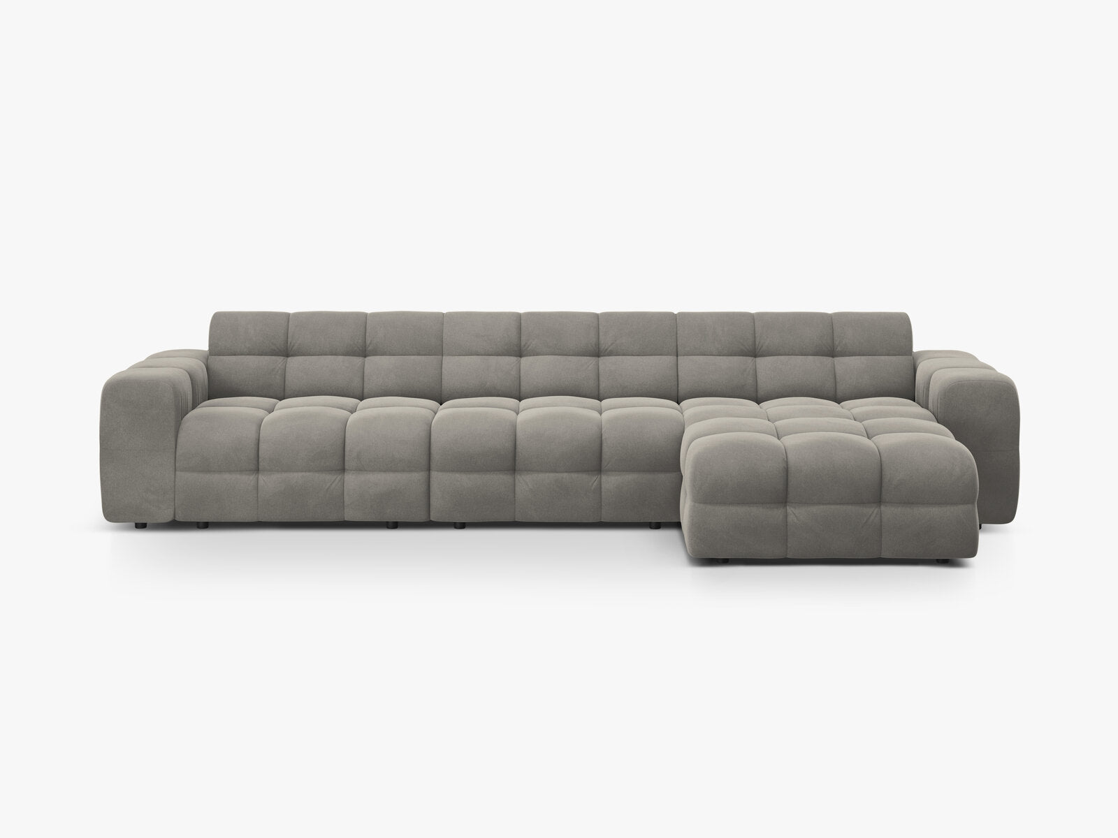 Micadoni Ecksofa Kendal 5-Sitzer Rechts Samt Magic Velvet Dunkelgrau