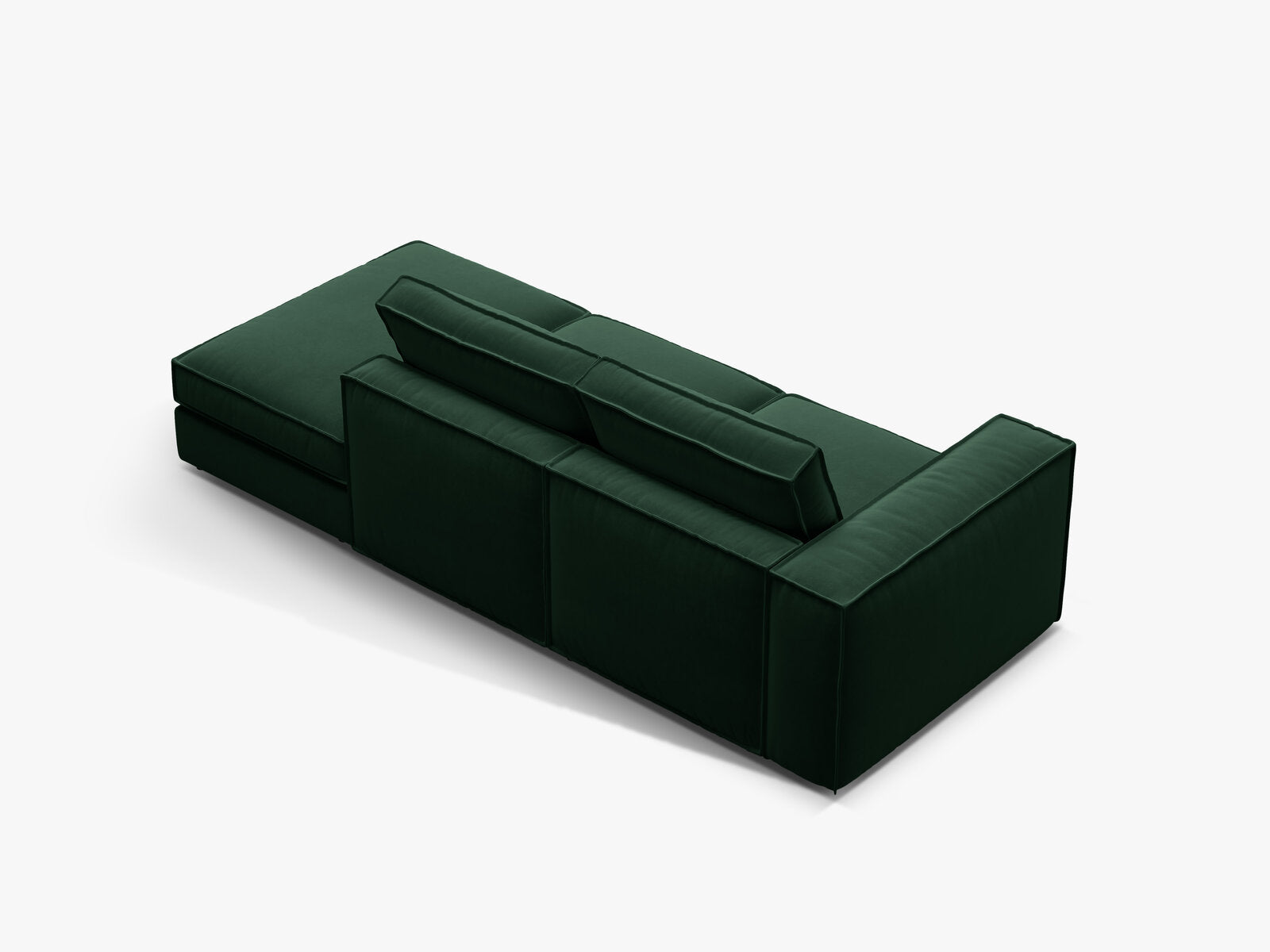 Micadoni modulares offenes Sofa Pola 3-Sitzer Rechts Samt Salvador Flaschengrün