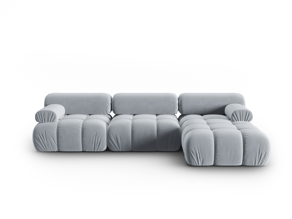 Cosmopolitan Design Modulares Ecksofa Cortina 4-Sitzer Samt Bluvel Hellblau Rechts