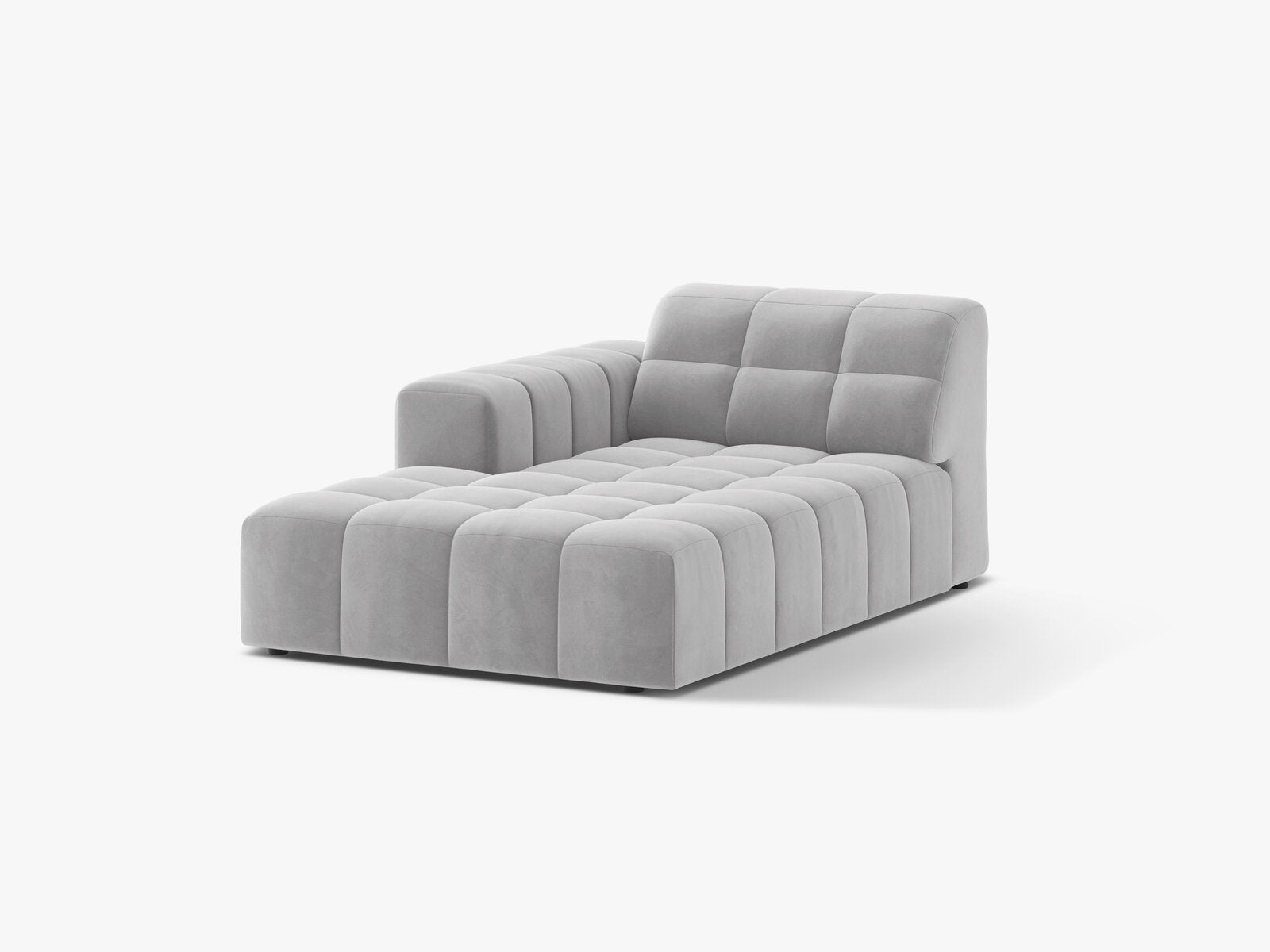Micadoni Jennifer Chaiselongue Links Samt Bluvel Silber