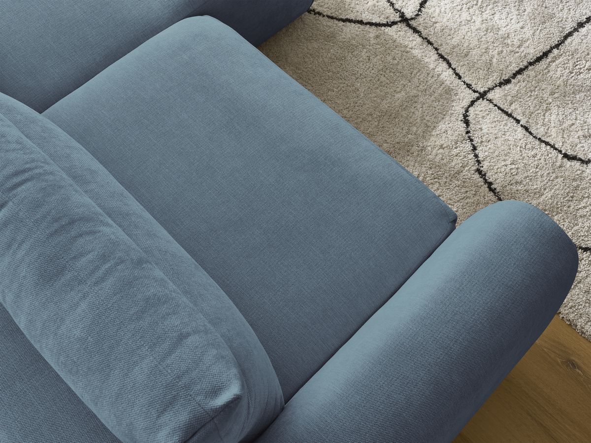 Bobochic Aden Ecksofa 246 × 152 cm Stoff Hellblau Ecke rechts