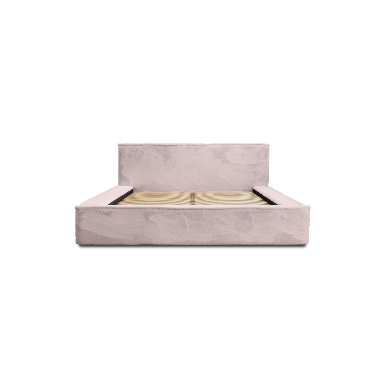 Polsterbett Casto Mikrofaser mit Fell-Optik 140x200 mit Holzrahmen Lapit 91