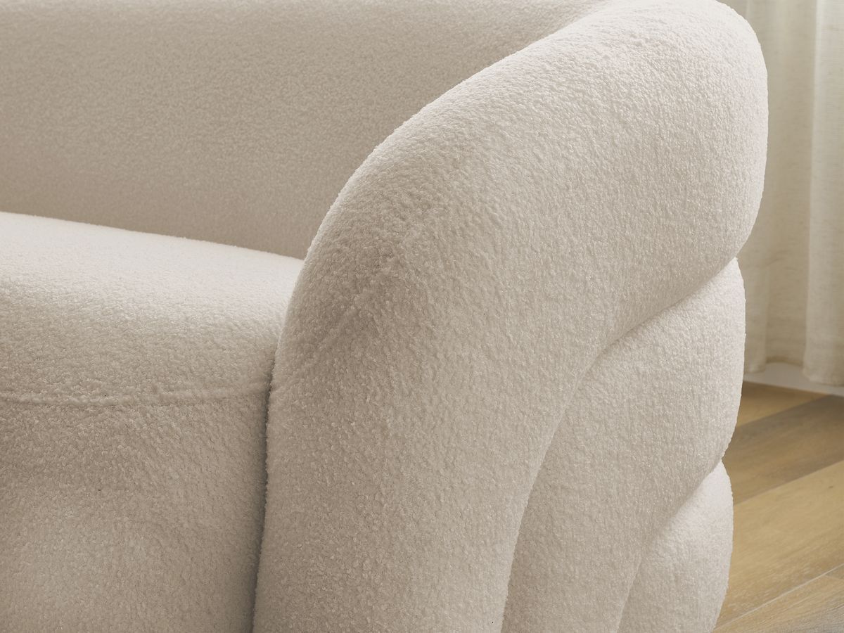 Bobochic Elina Sofa 5-Sitzer Bouclé-Stoff Beige