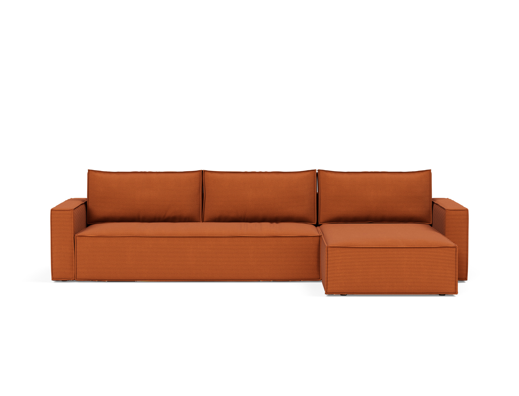 Schlafsofa Newilla mit Chaiselongue Kord Corduroy 595-Burnt-Orange