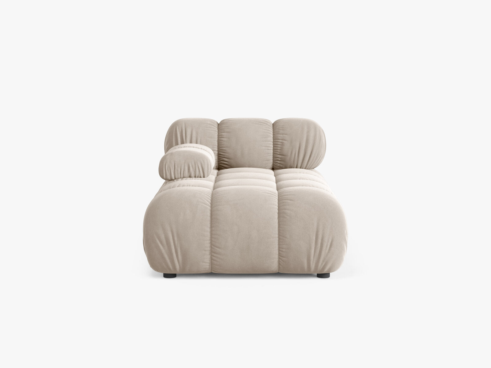 Micadoni Recamiere Bellis Links Samt Bluvel Dunkelbeige