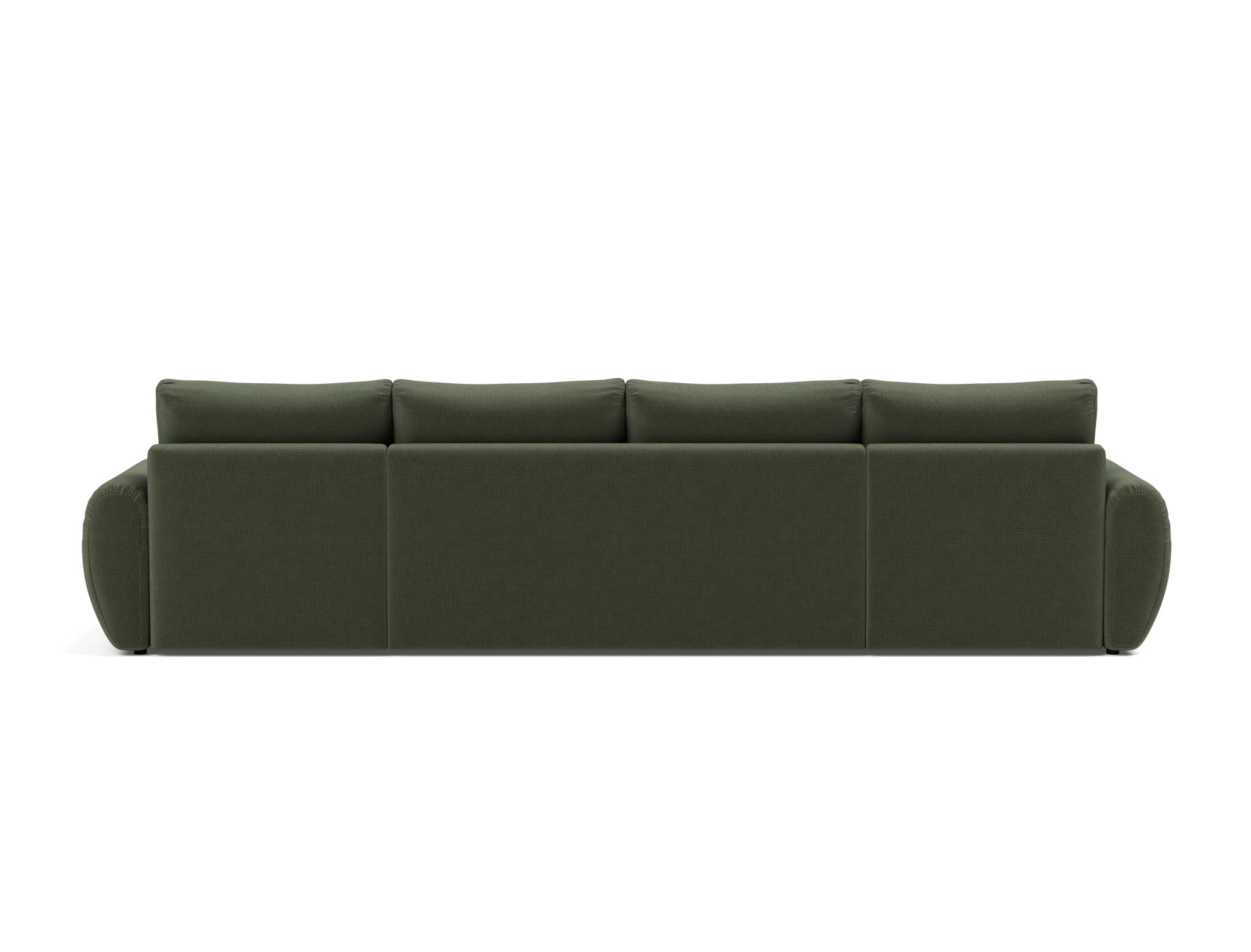 Schlafsofa Norum U-Form mit Curve-Armlehnen Chenille Esina 413-Olive-Green
