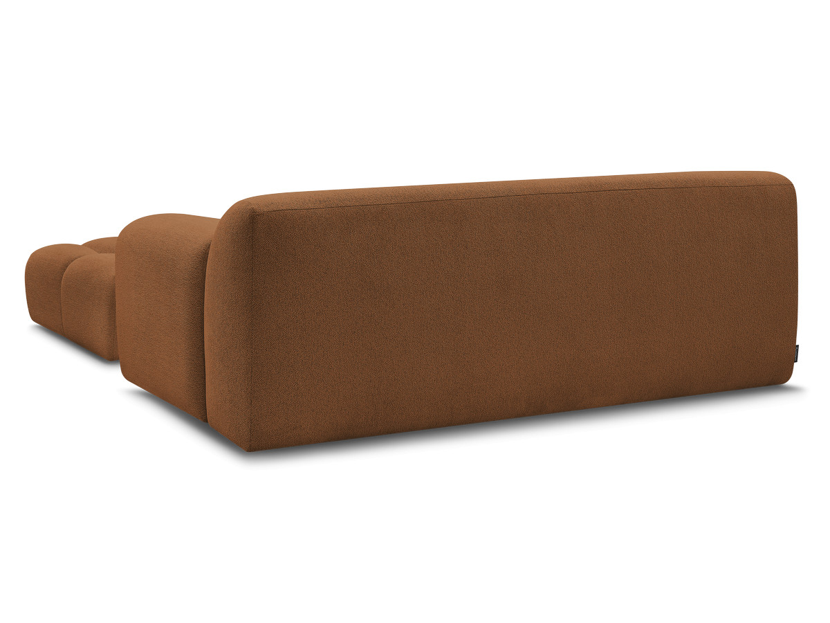 Bobochic Melisse Sofa 2-Sitzer mit Pouf Melange-Stoff Orange