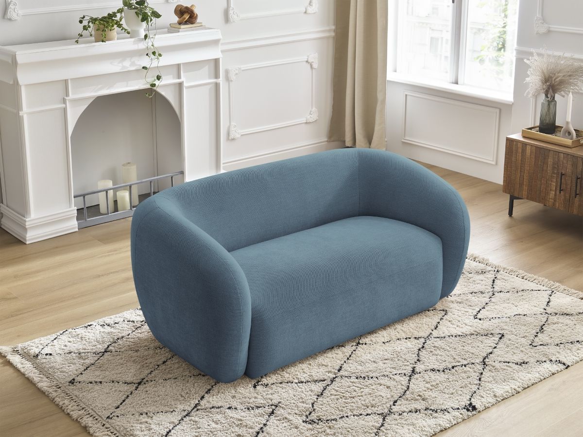 Bobochic Celine Sofa 2-Sitzer Stoff Hellblau