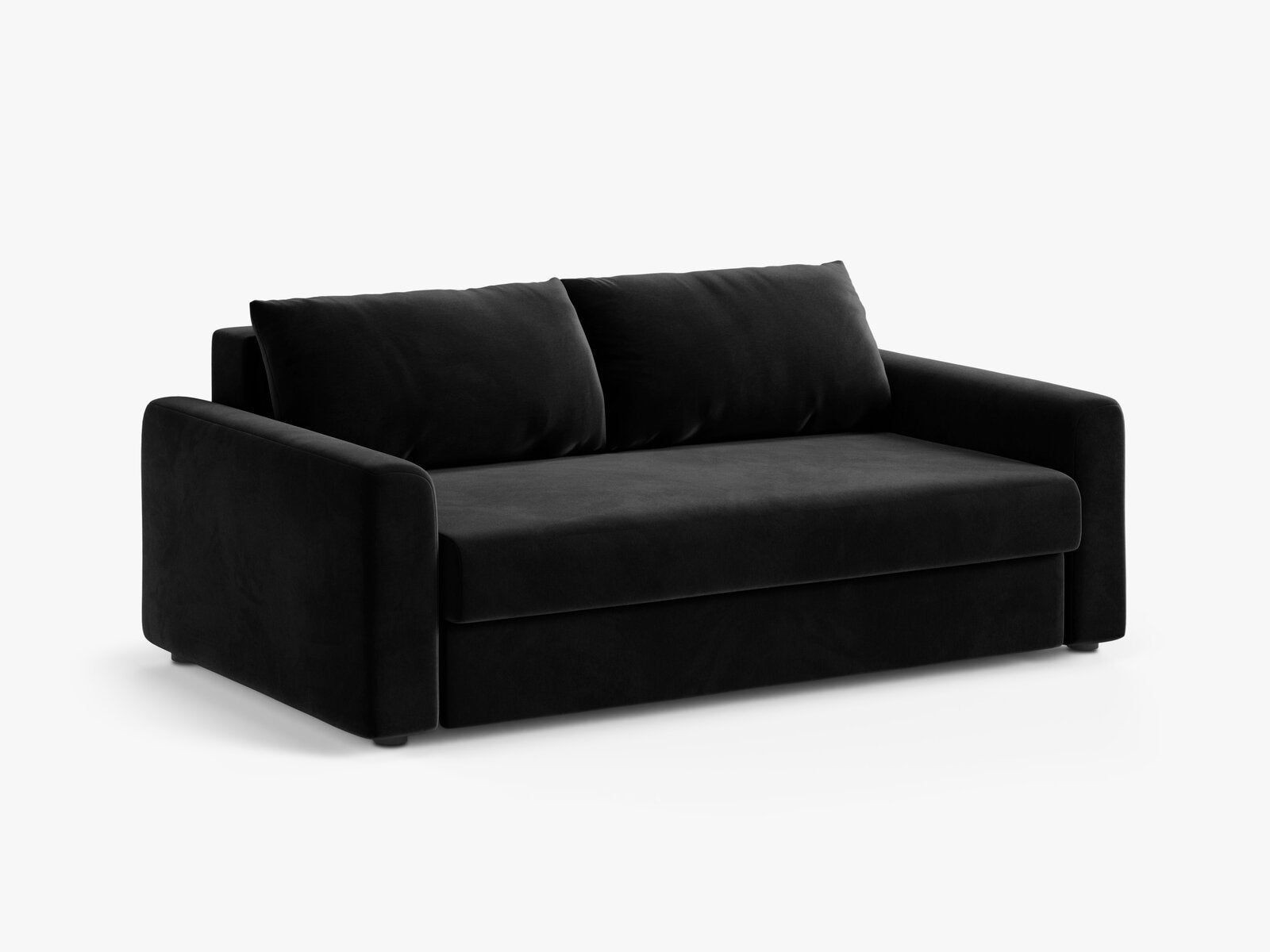 Micadoni Sofa mit Schlaffunktion David 3-Sitzer Samt Salvador Schwarz
