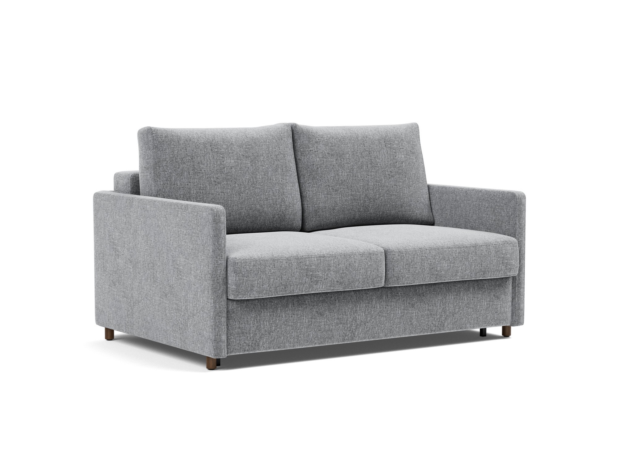Schlafsofa Neah mit Slim-Armlehnen 140 Strukturierter Stoff Twist 565-Granite