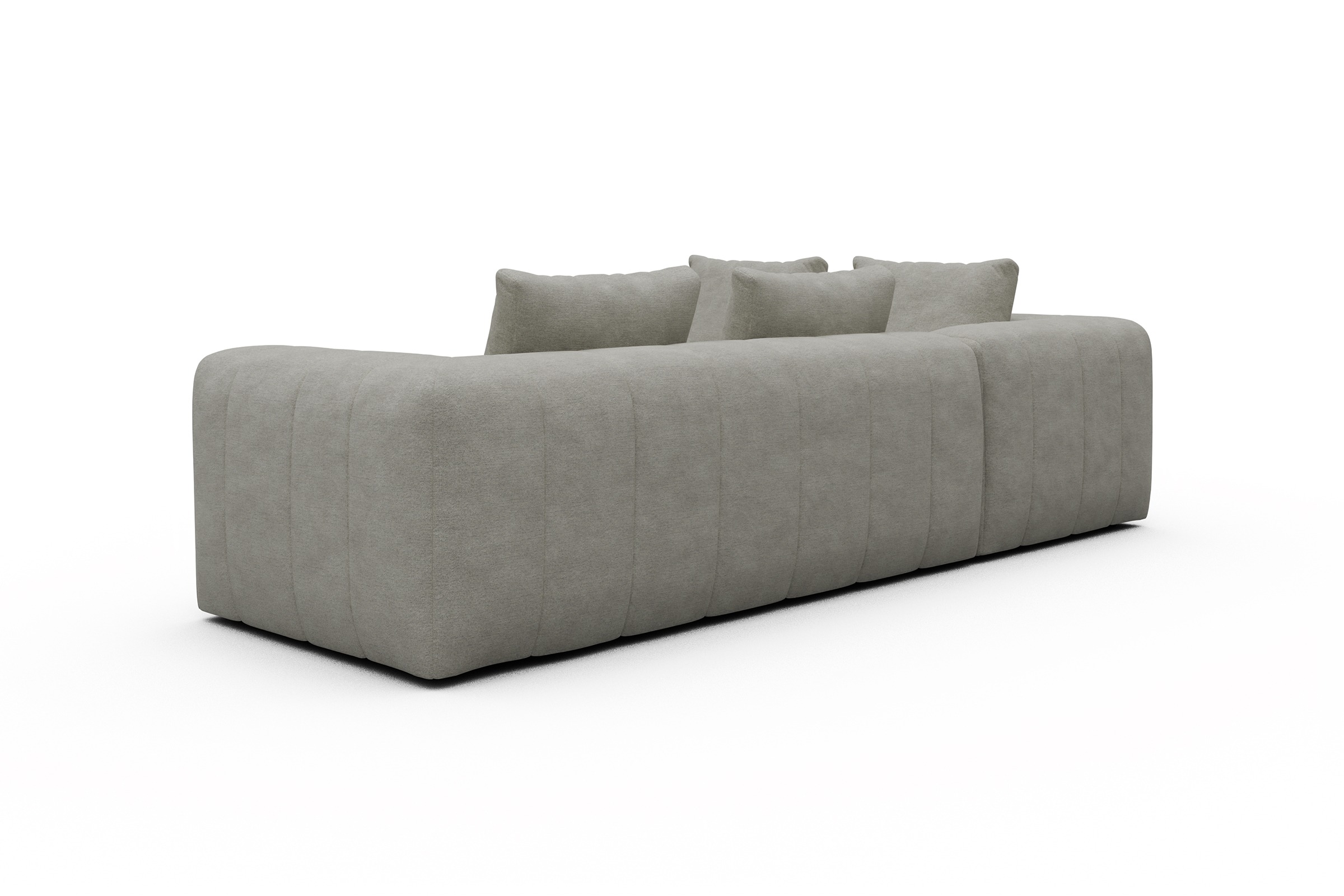 Ecksofa Hugo 2x 2,5-Sitzer Armlehne rechts Carreno-Moon-Stone-White