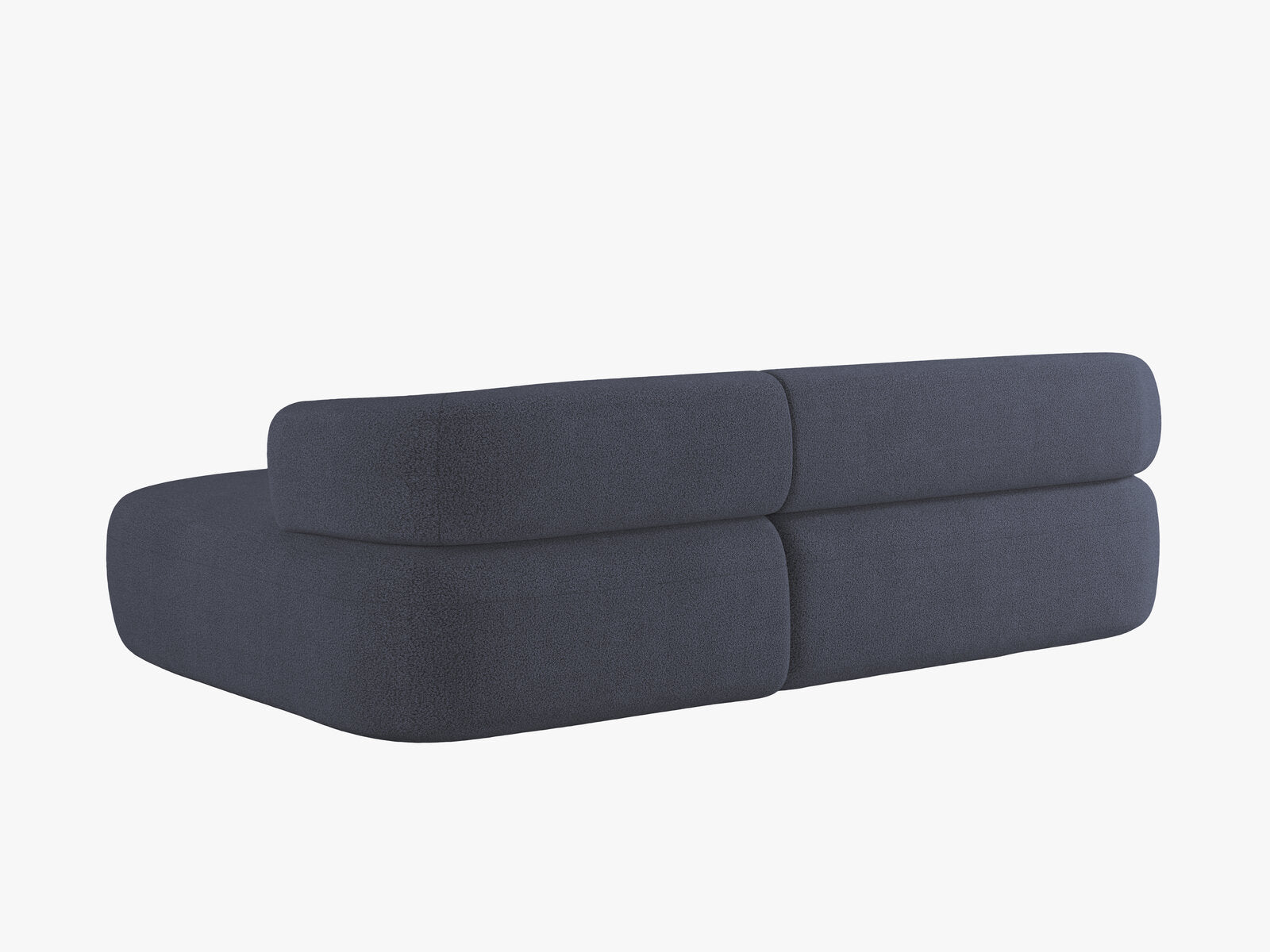 Micadoni 5-Sitzer Ecksofa Jenny Rechts Boucle Now or Never Dunkelblau