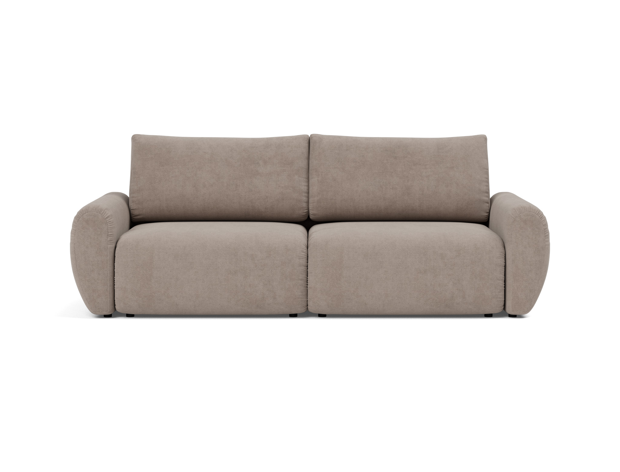 Schlafsofa Norum mit Curve-Armlehnen Kord Cordufine 318-Beige