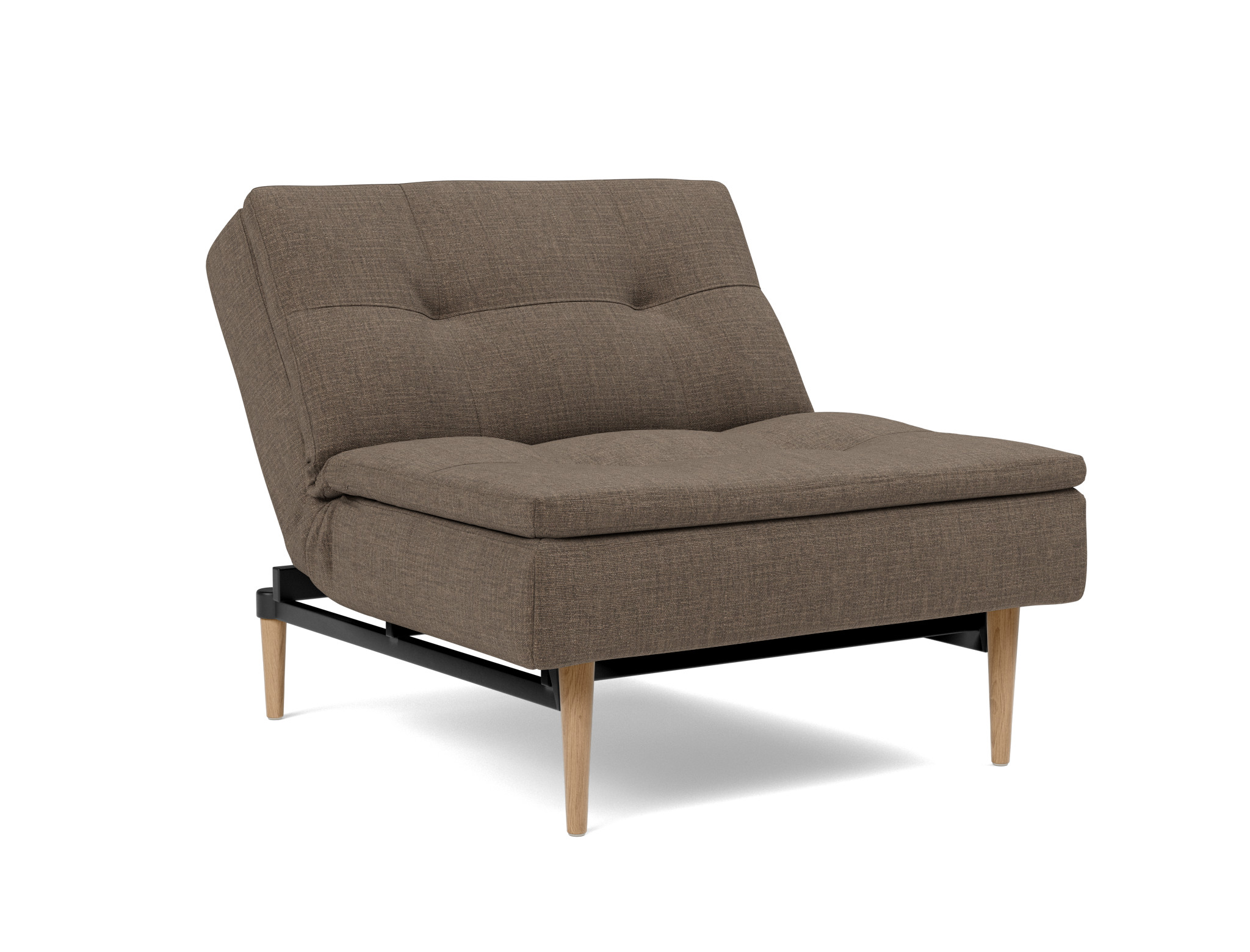Sessel Dublexo Chenille Esina 411-Cedar-Brown Beine Styletto Eiche hell