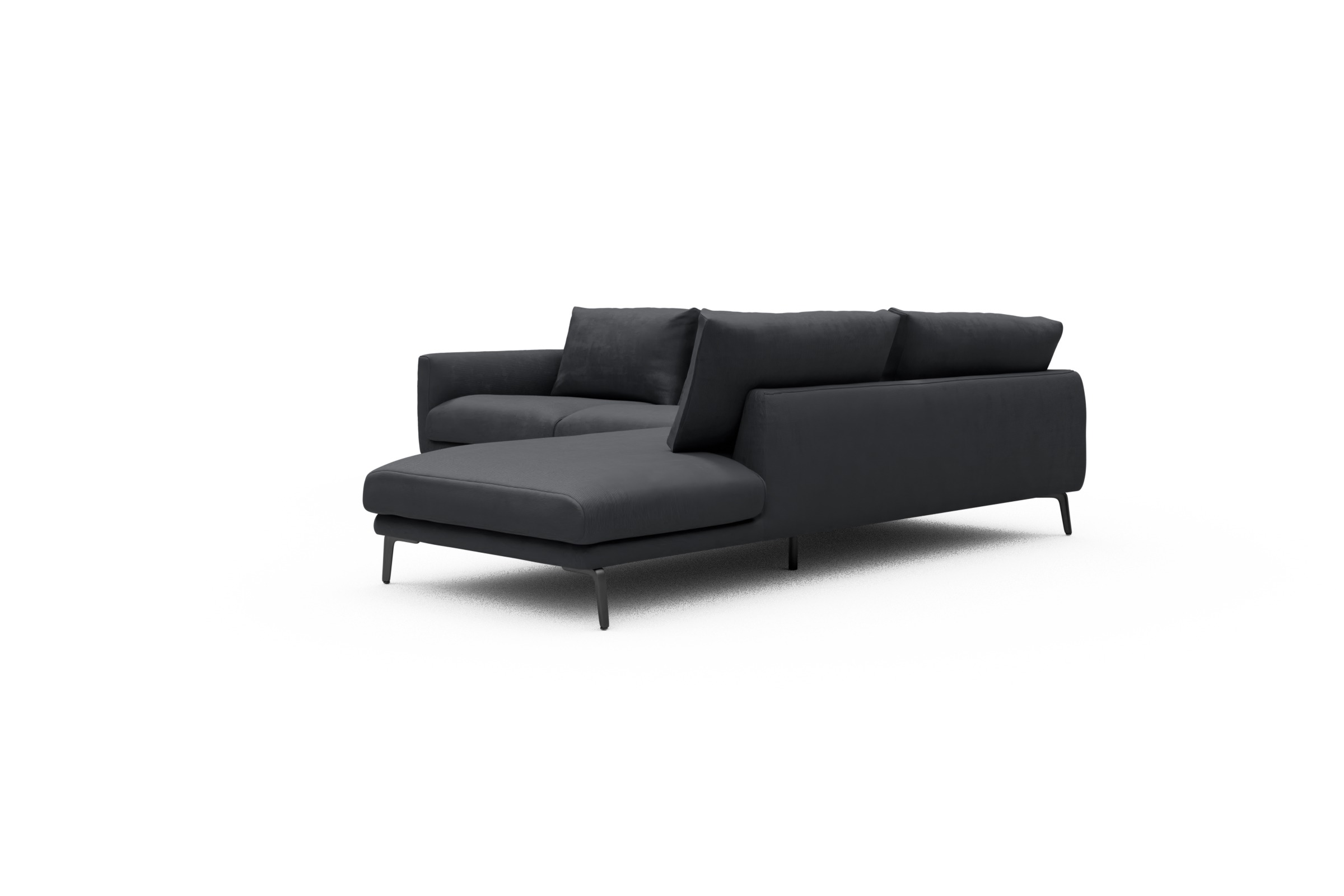 Ecksofa Karl Relax-Ecke rechts mit 2,5-Sitzer Cordufine-Slate-Grey
