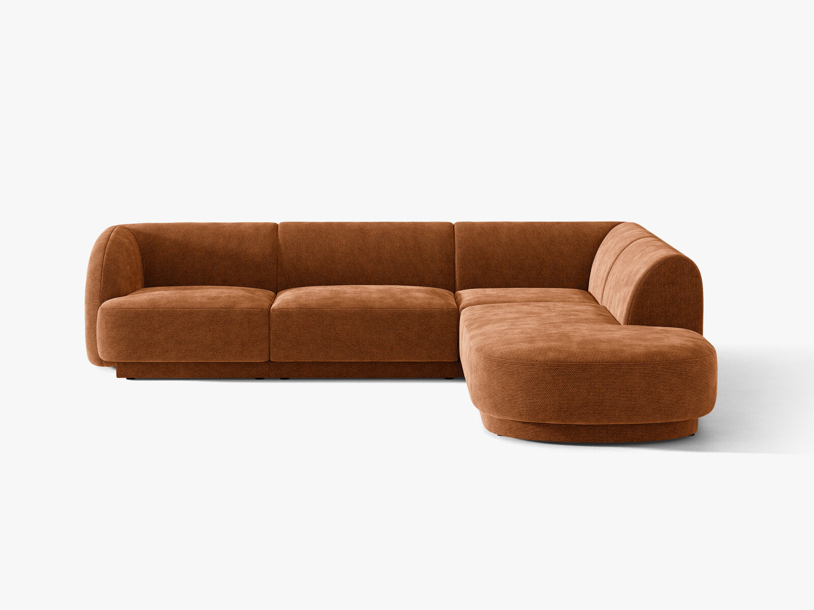 Micadoni Ecksofa Miley 6-Sitzer Chenille Eden Ziegel Rechts