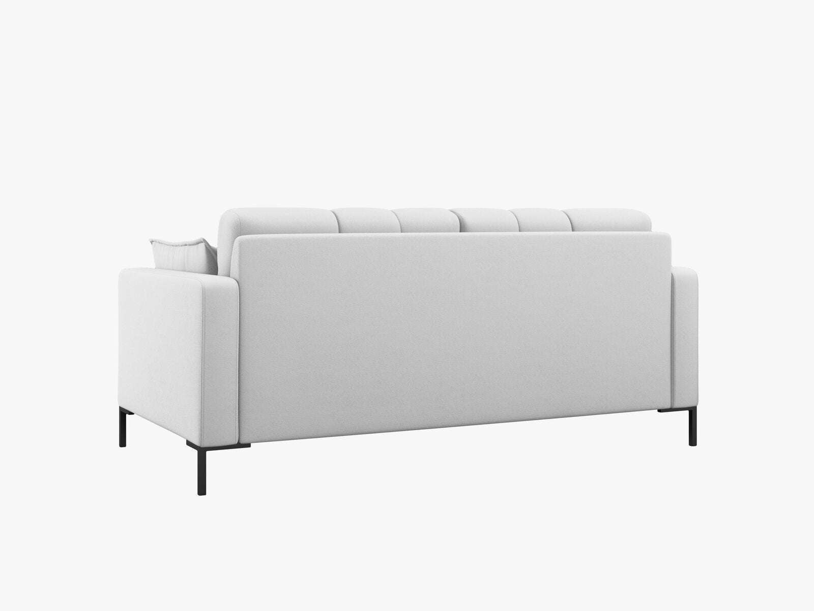 Micadoni Sofa Mamaia 2-Sitzer Strukturierter Stoff Neve Hellgrau schwarze Beine