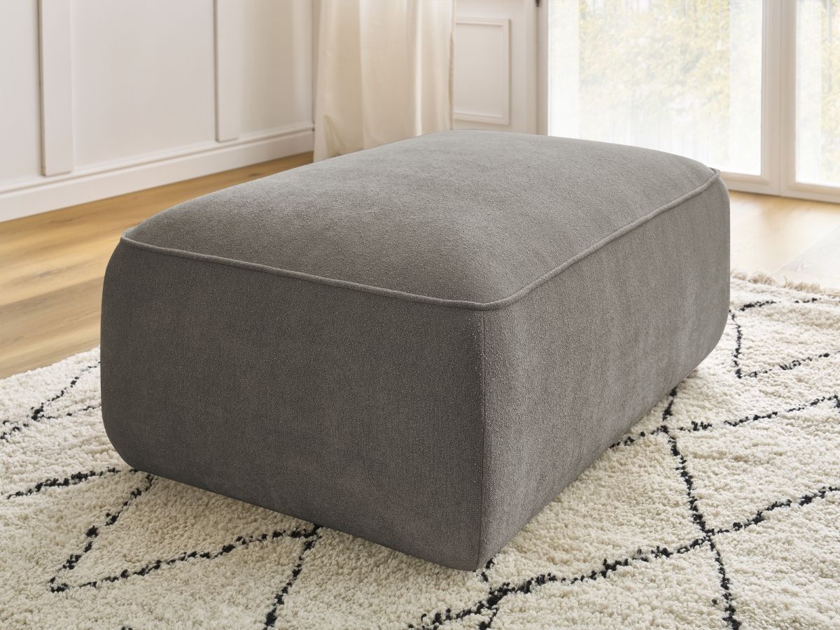 Bobochic Zephyr Pouf Strukturstoff Taupe