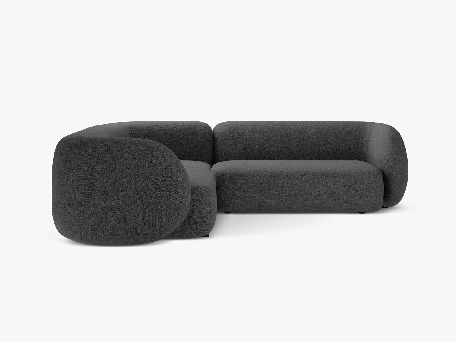Micadoni Ecksofa Kate 5-Sitzer Boucle Dunkelgrau