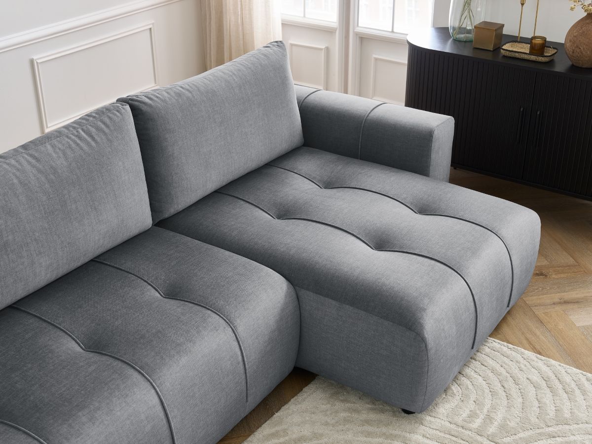 Bobochic Arsene Ecksofa mit Schlaffunktion und Bettkasten 288 × 148 cm Samt Dunkelgrau