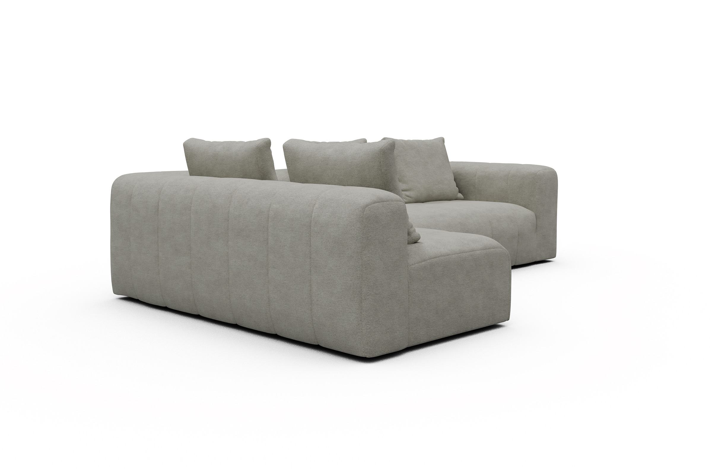 Ecksofa Hugo 2x 2,5-Sitzer Armlehne rechts Carreno-Moon-Stone-White