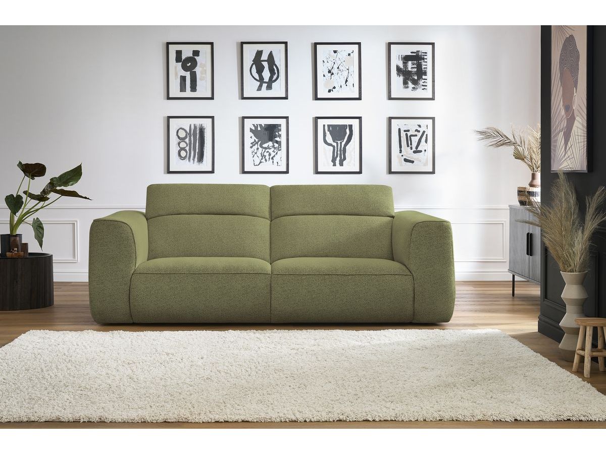 Bobochic William Sofa 3-Sitzer Melange-Stoff Grün