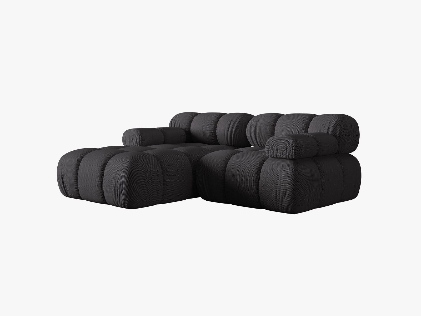 Micadoni Modulares Ecksofa Bellis 3-Sitzer Links 3D-Stoff Sonic Espresso
