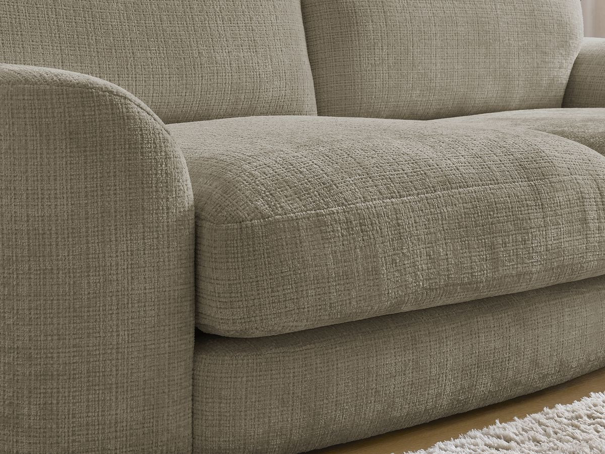 Bobochic Leonore Sofa 3-Sitzer Strukturstoff Taupe