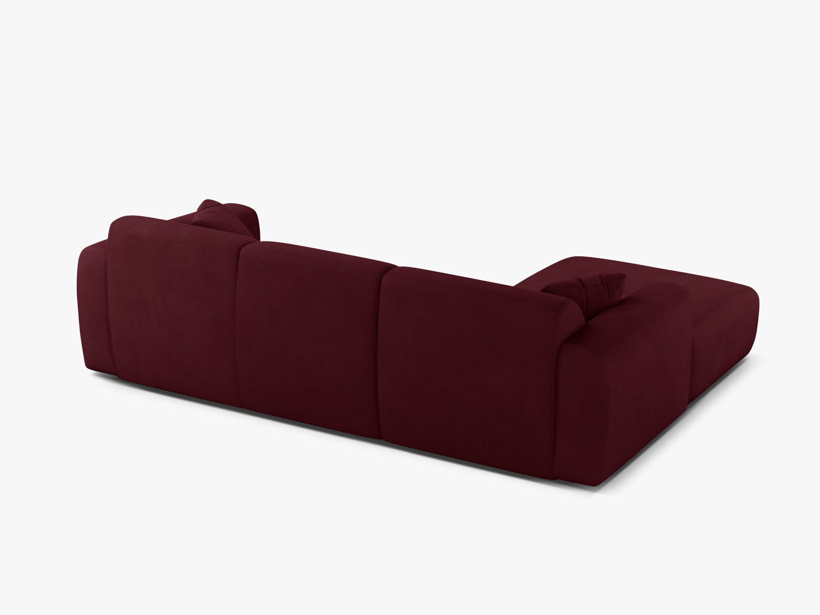 Micadoni Ecksofa Molino 4-Sitzer Links Strukturierter Stoff Rebel Bordeaux