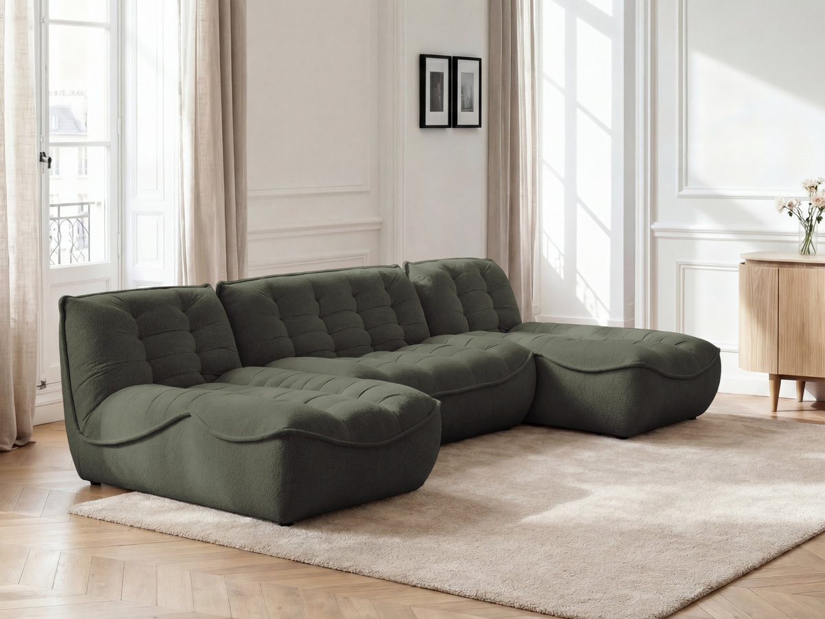 Bobochic Serena Wohnlandschaft Melange-Stoff Grün