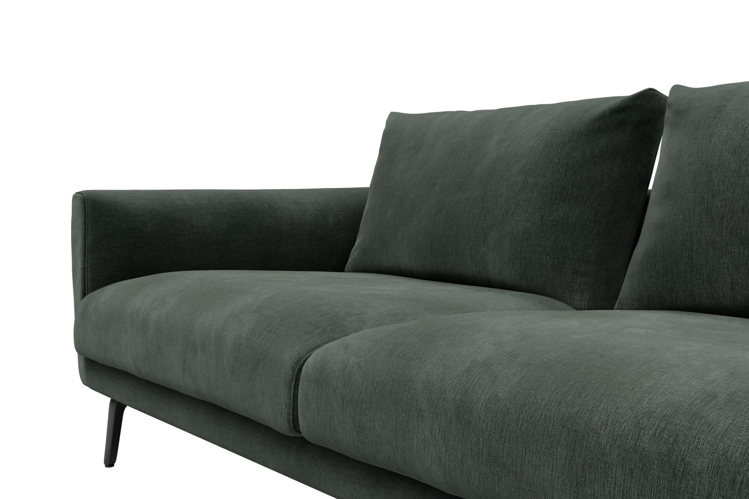 Ecksofa Karl Relax-Ecke rechts mit 2,5-Sitzer Smooth-Laurel-Green