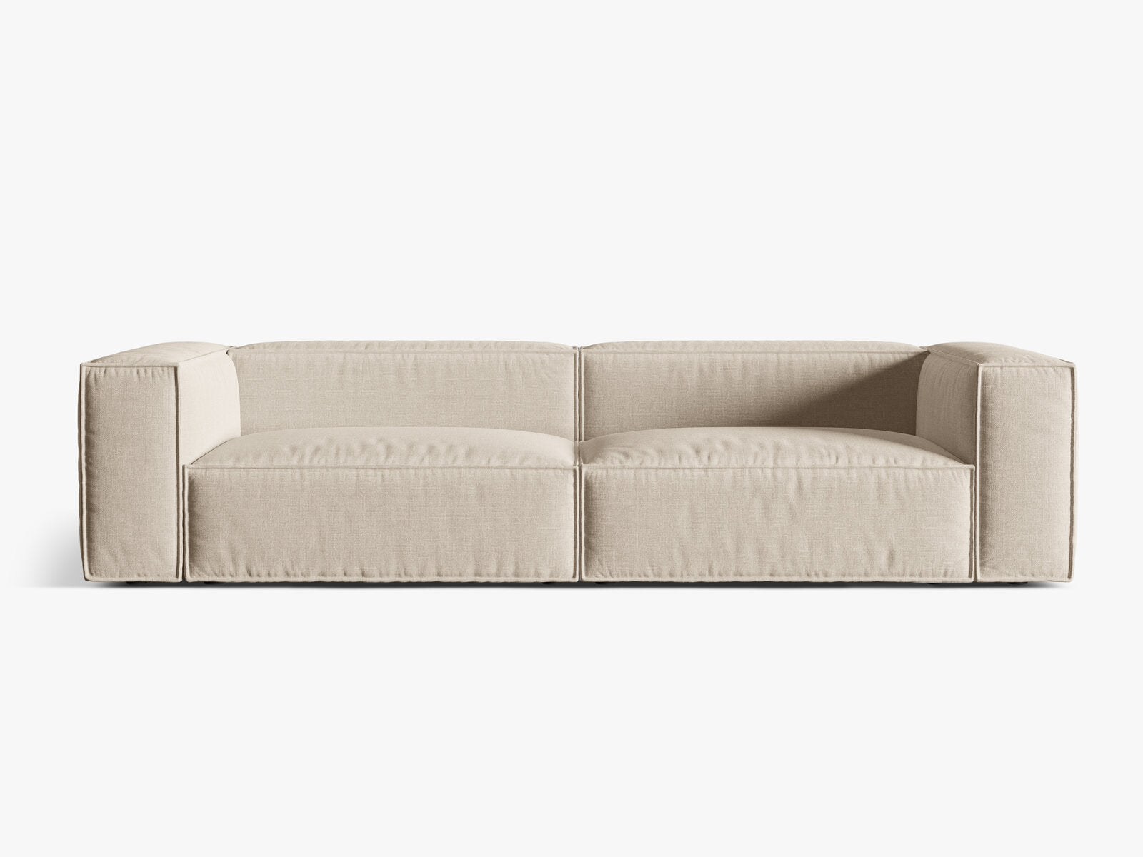 Micadoni Sofa Nuria 5-Sitzer Strukturierter Stoff Beige