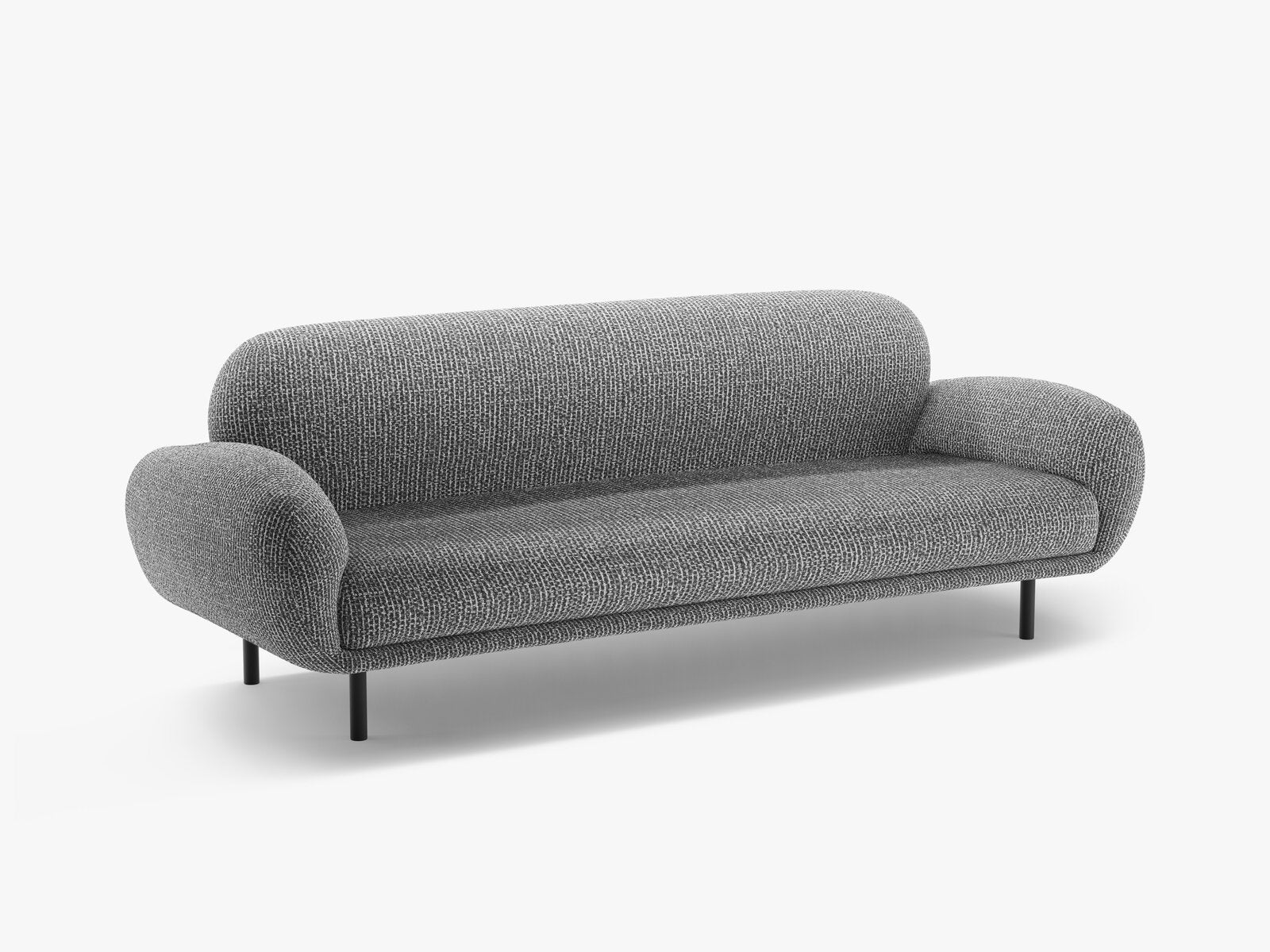 Micadoni Sofa Poppy 3-Sitzer Chenille Silencio Dunkelgrau