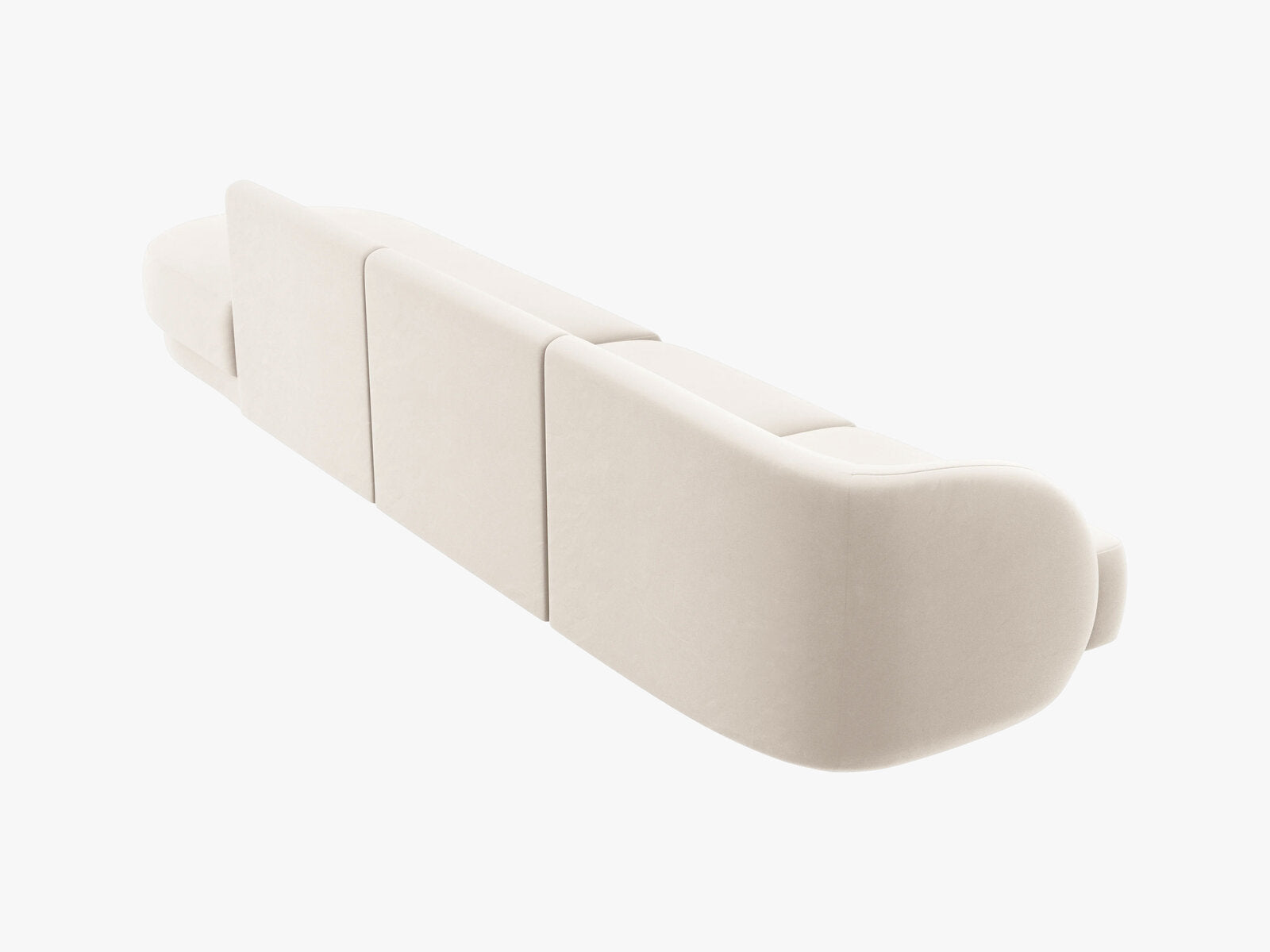 Micadoni Sofa Miley 4-Sitzer Rechts Samt Bluvel Helles Beige