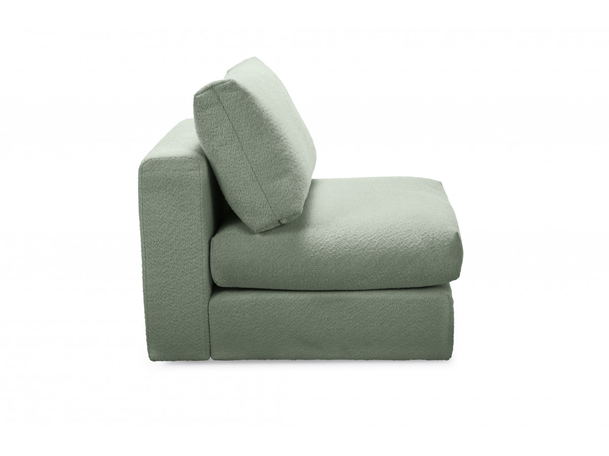 Bobochic Paris Sofamodul 1-Sitzer Bouclé-Stoff Grün