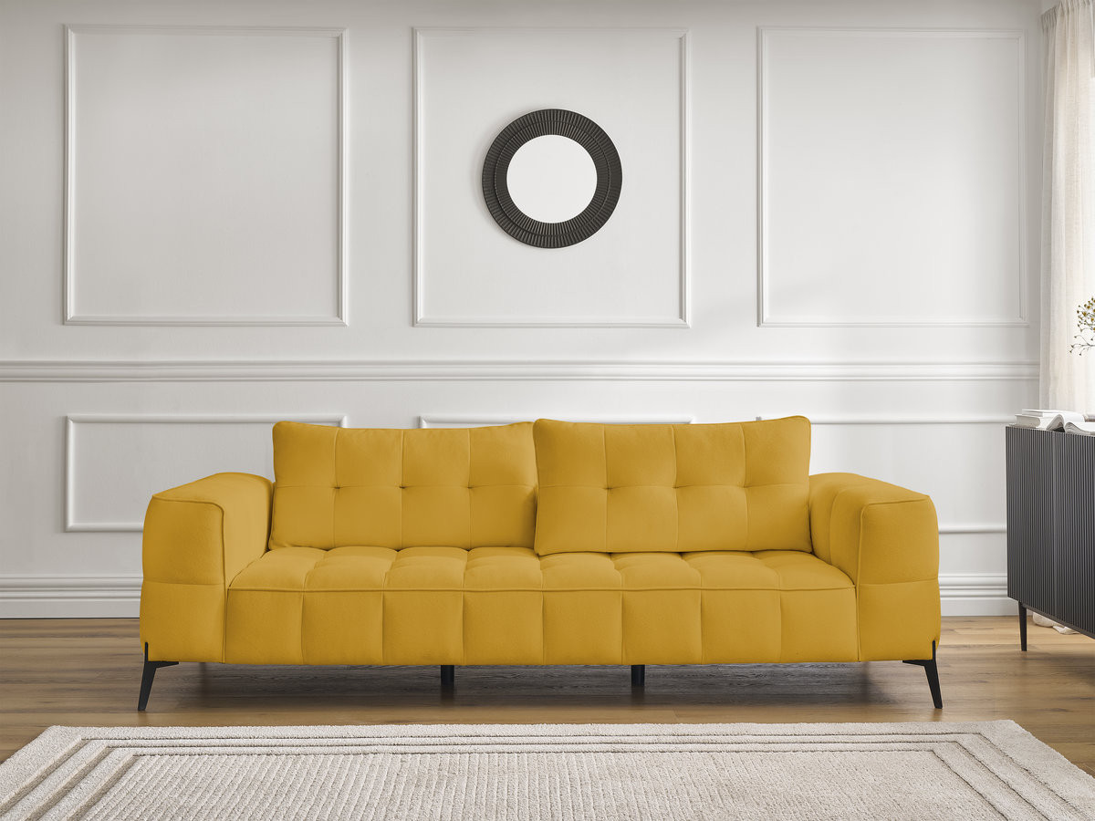 Bobochic Anis Sofa 3-Sitzer Strukturstoff Gelb