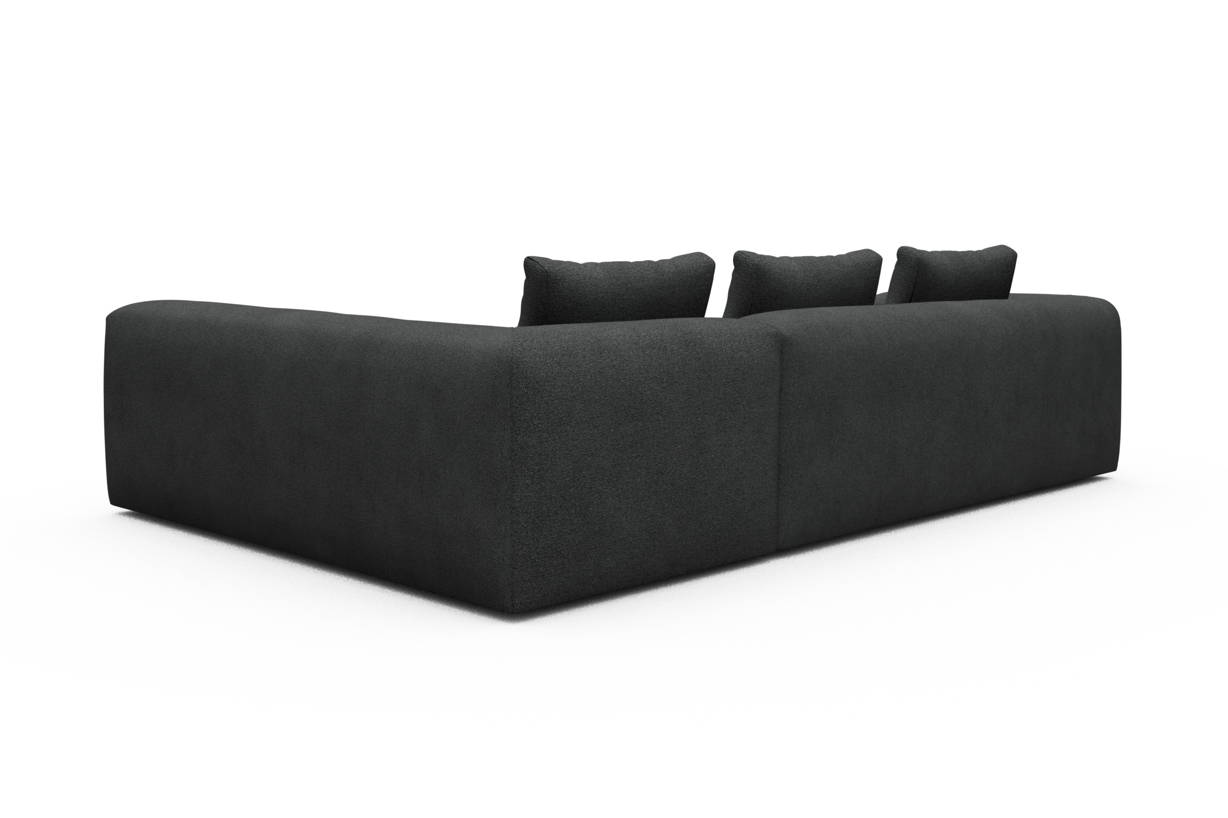 Ecksofa Fred 2x 2,5-Sitzer rechts offen Boucle-Charcoal