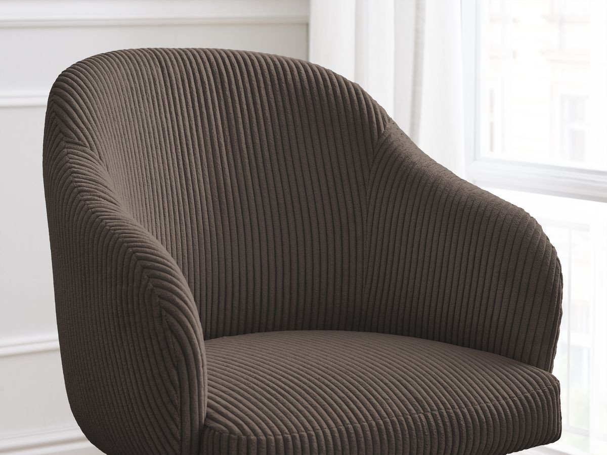 Bobochic Sophie Esszimmerstuhl 4er-Set mit Sternfuß Cordsamt Braun